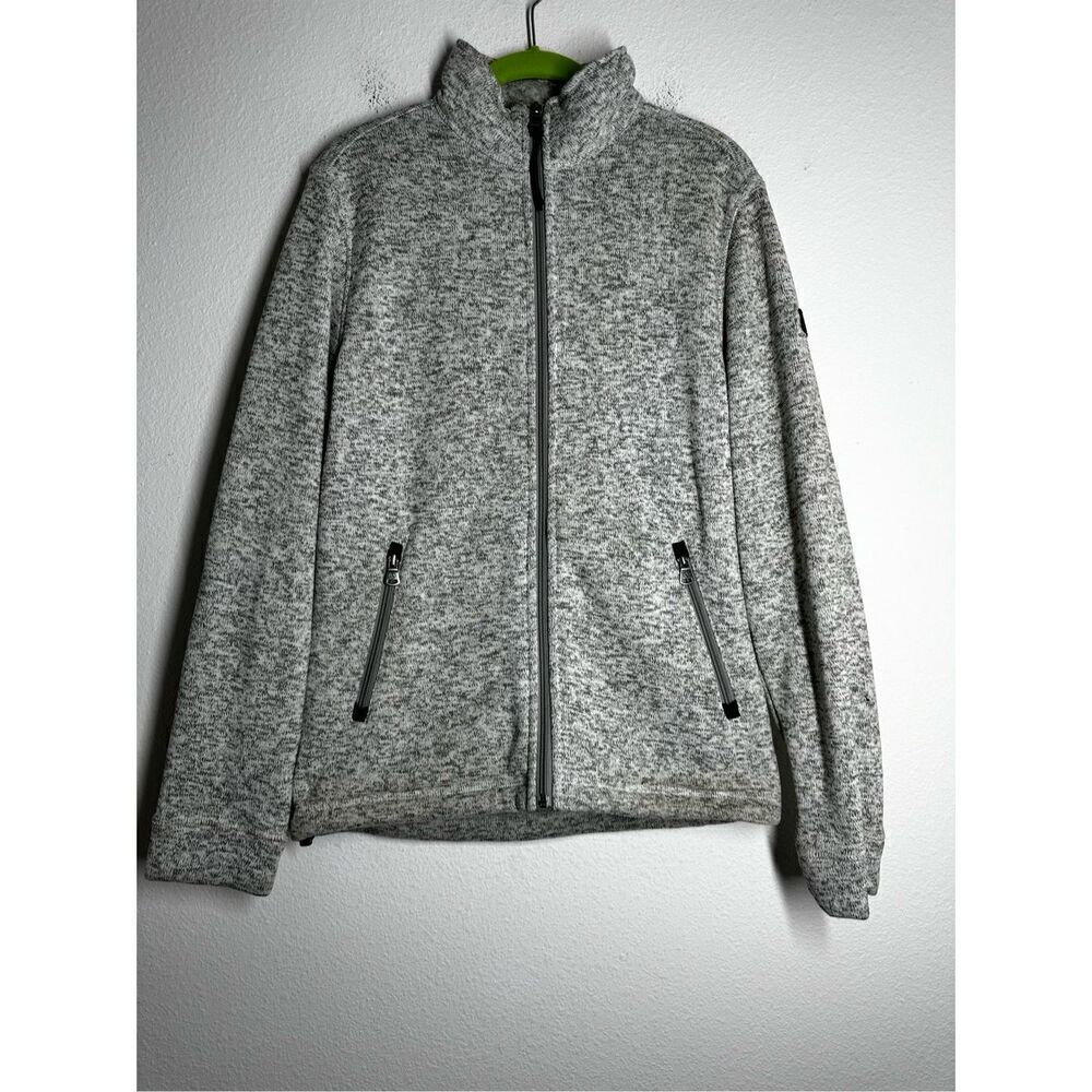 Aigle Knit Fleece Lined Gray Full Zip Size M Made in Switzerland